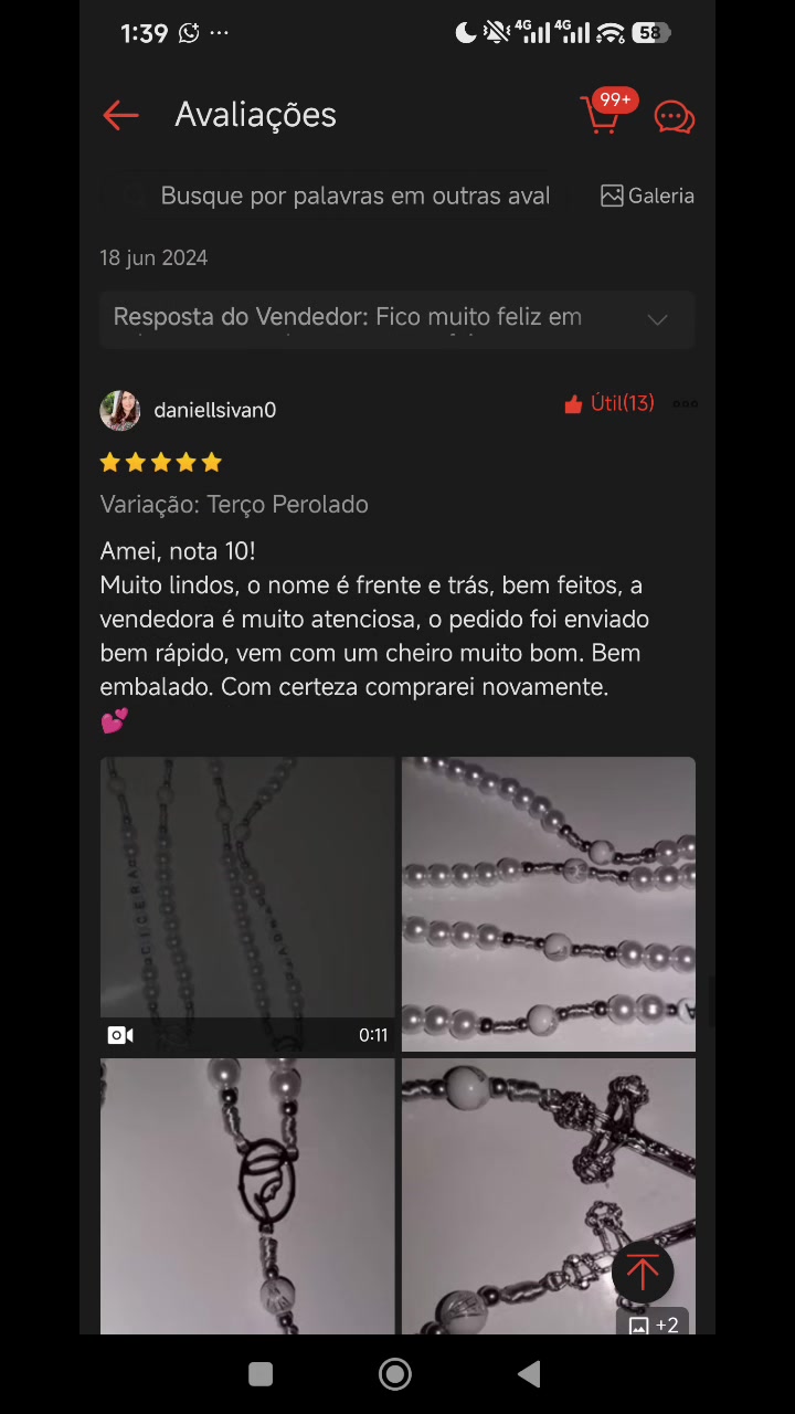 Avaliação sobre capricho, embalagem e entrega rápida