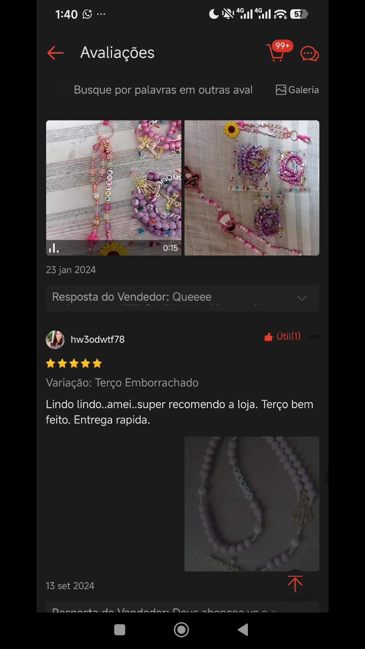 Avaliação destacando produto melhor que o esperado